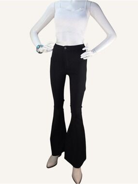 Black Flare Bell Bottom Pants Small JC & JQ NWT Y2K Back to School